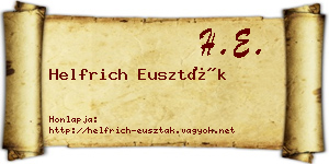 Helfrich Euszták névjegykártya